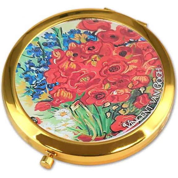 Carmani CR-181-1307 2.75" Pocket Mirror Poppies Van Gogh, Modern Art, Painting