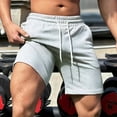 thumbnail image 4 of Mgmyaa Men's Running Shorts Solid Elastic Waist Drawstring Summer Beach Vocation Shorts Gym Workout Short Pants, 4 of 4