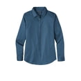 thumbnail image 4 of Port Authority LW808 Ladies Long Sleeve SuperPro React Twill Shirt , Regatta Blue, 4XL, 4 of 5