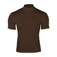 thumbnail image 6 of WTXUE T-Shirts Short Sleeve, Mock Neck Shirts for Men Male Summer Solid T Shirt Blouse Turtleneck T Shirt Solid | Casual for Men Brown XXL, 6 of 8