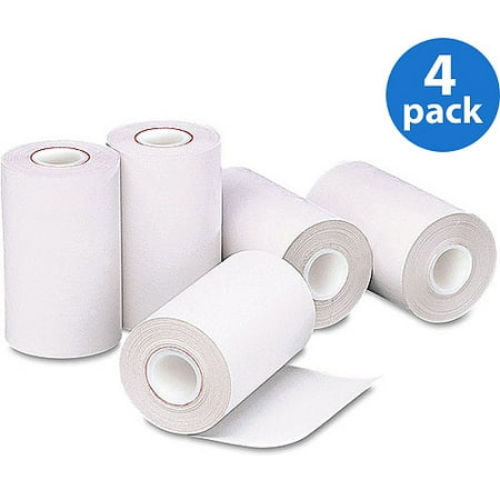 PM Company Single-Ply Thermal Cash Register/POS Roll, White, 5 Rolls, 4 Pack