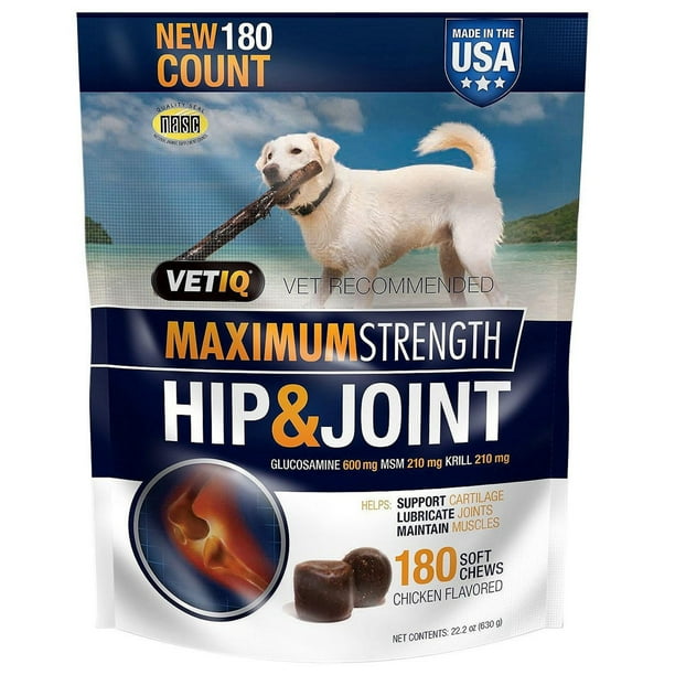 VetIQ Hip & Joint Chews for Dogs, 180 ct.