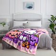 Hello Kitty Halloween Flannel Throw Blanket, Digital Print Cartoon