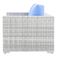 thumbnail image 3 of Lounge Loveseat Sofa, Rattan, Wicker, Light Grey Gray Light Blue, Modern Contemporary Urban Design, Outdoor Patio Balcony Cafe Bistro Garden Furniture Hotel Hospitality, 3 of 8