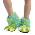 thumbnail image 2 of LazyOne Animal Paw Slippers, Green Monster, Child and Adult Unisex Furry Slipper, Large, 2 of 7