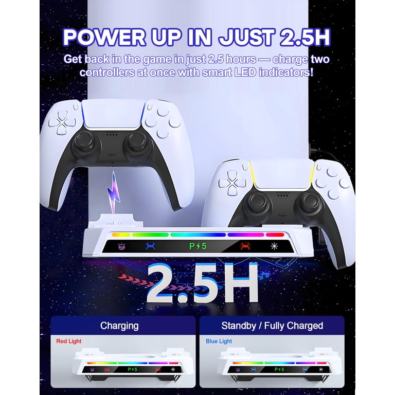 PS5 Wall Mount Kit with Dual Controller Charging Station photo 3