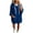 Blue, variant on Women's Casual Solid Hooded Sweatshirts, Short Sleeve Comfort Tunic Dress Tops For Outdoor Trips S-XXL