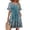 Turquoise, variant on V Neck Aline Dresses for Women Ruffle Short Sleeve Dress Summer Casual Flowy Floral Sundress