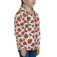 thumbnail image 3 of Fotbe Red Ladybugs Pattern Youth Pullover Hooded Sweatshirt, Boys Hoodie, Kangaroo Pocket Hoodie for Kids Girls -Small, 3 of 6