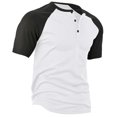 thumbnail image 6 of JUUYY Color Blocking Henley Shirts for Men Raglan Long Sleeve Casual Slim Lightweight Fashion T-Shirts Summer Button Tops White M, 6 of 7