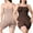 Brown,Beige, variant on Eternatastic 2 PCS Womens Tummy Control Shapewear Bodysuit Seamless Butt Lifter Body Shaper with Removable Straps
