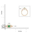 thumbnail image 5 of ANGARA Natural Nature Inspired Emerald Halo Ring with Leaf Motifs in 14K Rose Gold for Women (Size-4mm) | May Birthstone, Birthday, Anniversary, Jewelry Gift for Women | Natural Emerald Ring, 5 of 10
