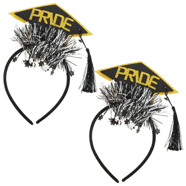 KAKOWELY Juego de 2 diademas para birrete de graduación. Banda para el pelo para birrete de graduación. Diadema para birrete de graduación. Juego de diademas para fiesta de graduación.