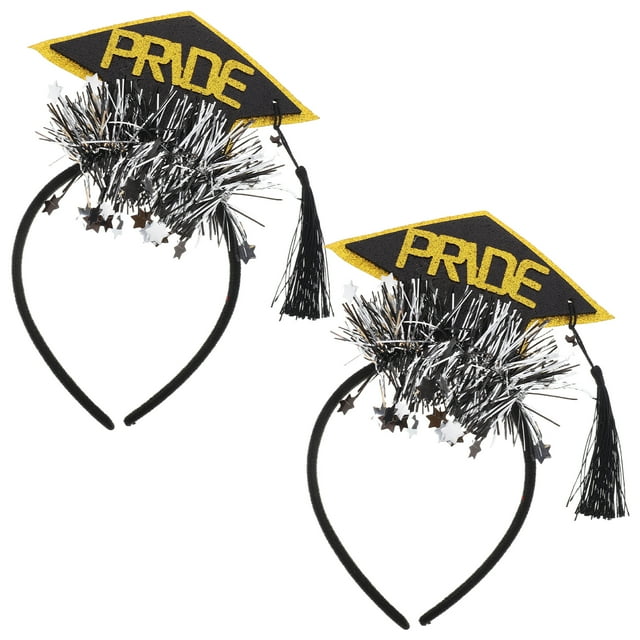 KAKOWELY Juego de 2 diademas para birrete de graduación. Banda para el pelo para birrete de graduación. Diadema para birrete de graduación. Juego de diademas para fiesta de graduación.