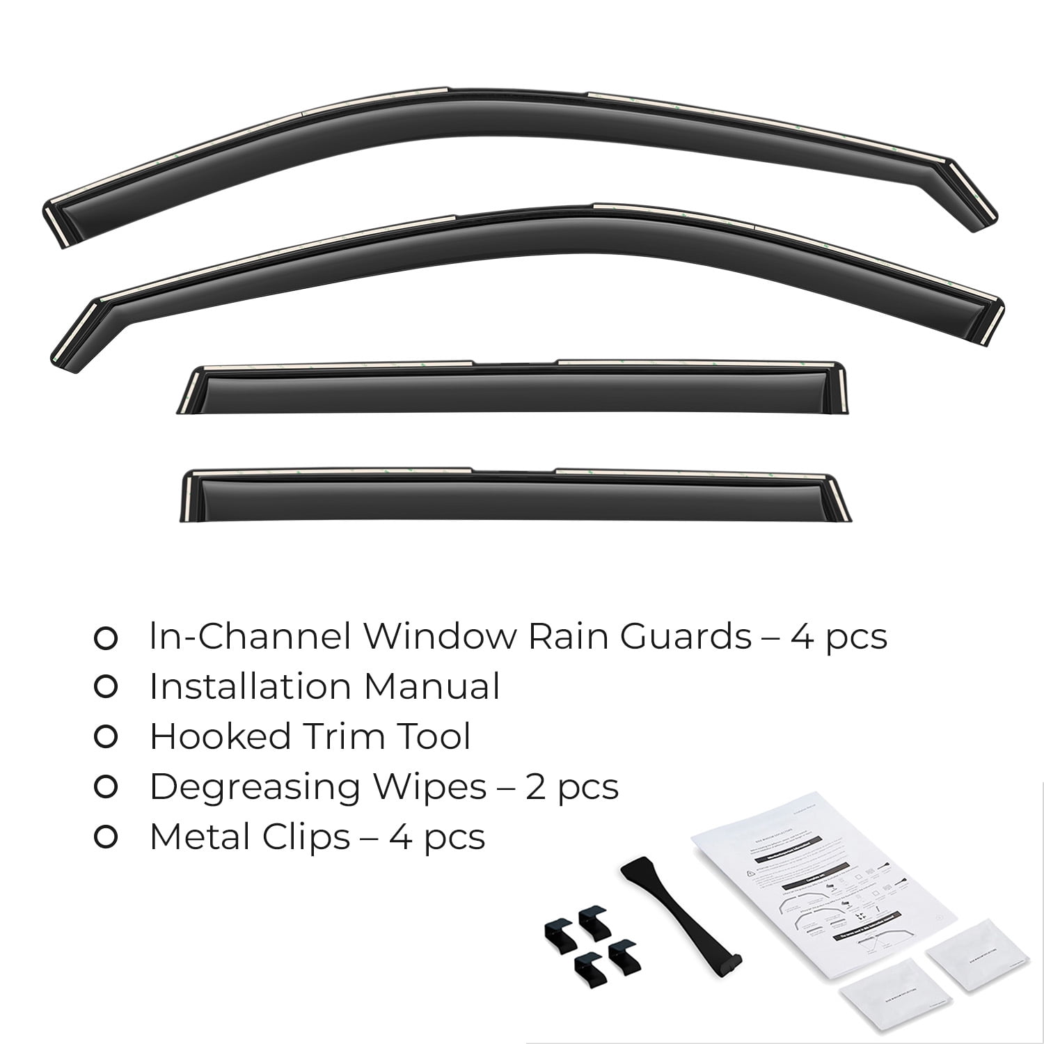 GrandWheel Co Window Deflectors Smoke Tinted In-Channel Side Window Vent Visor Deflectors Rain Guards Compatible with Honda CR-V (CRV) 2023-2026 - 4pcs. GW0816