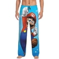 thumbnail image 2 of Lsque Mario Print Men's Pajama Pants, Lounge Pant - Comfortable Home Wear,Elastic Waistband, Stylish Design-Small, 2 of 9