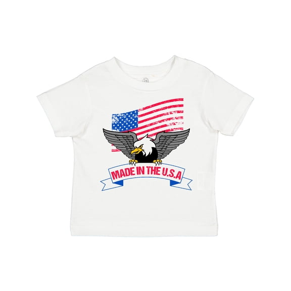 Inktastic American Flag Made in the USA with Bald Eagle Boys or Girls Toddler T-Shirt