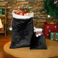 thumbnail image 4 of Oliegs Blanket Velvet Santa Drawstring Pouch Holiday Party Sack For Wrapping Xmas Celebration And Storage Reusable Festive Suitable For Xmas (black), 4 of 4