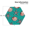 thumbnail image 3 of Pofeuu Starfish and Shell Print Leather Coasters Set of 6, Round Cups Mugs Mat Pad for Home Kitchen Heat Resistant Drink Coasters,Hexagon, 3 of 7