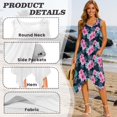 thumbnail image 6 of KUIFORTI Pink Hibiscus Matching Couple Outfits Spring Women's Casual Dresses & Men's Hawaiian Shirt Fashion Clothing with Soft Fabric for Summer Vacation Trip, 6 of 7