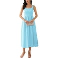 thumbnail image 2 of INSPIRE CHIC Women's Dresses Sweetheart Neck Sleeveless Cocktail A-Line Pleated Maxi Dress XL Light Blue, 2 of 5