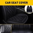 thumbnail image 5 of Leather Car Seat Cover 5 Seats for Chevy Silverado GMC Sierra 1500 2500HD 3500HD 2007-2022 Full Set Cushion Seat Covers for Cars Durable Waterproof, Black, 5 of 10