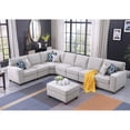 thumbnail image 2 of Devion Furniture 8-Piece Upholstered Fabric Sectional with Ottoman in Light Gray, 2 of 4