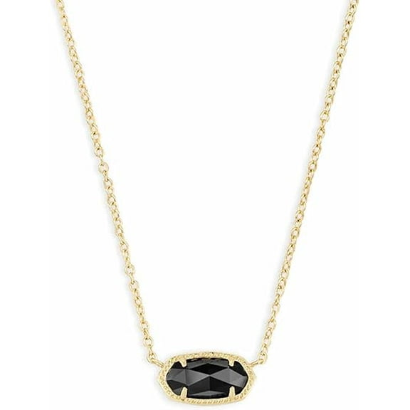 Kendra Scott Elisa Pendant Necklace for Women, Fashion Jewelry, 14k Gold-Plated  GOLD - BLACK