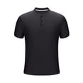 thumbnail image 3 of FRSASU Men's Casual Henley T-Shirt Short Sleeve Basic Shirts Summer Soft Outdoor Button Workout Running Gym Tee Tops Black, 3 of 6
