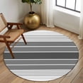 thumbnail image 3 of Gradient Grey Striped Round Area Rug 6 FT, Non Slip Bedroom Rugs, Simple Farm Stripes Minimalist Washable Soft Circular Carpet Non-Shedding Floor Mat for Kitchen Dining Room Home Office Kids Room, 3 of 8