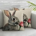 thumbnail image 3 of Shangniulu Easter Bunny Tulip Throw Pillow Cover, multiple sizes available， Spring Easter Gray Rabbit Cushion Case Decoration for Sofa Couch, 3 of 5