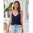 thumbnail image 3 of Ekouaer Pajama Sets for Women Lingerie Sleepwear 2 Piece Cami Split Short Set V Neck Lace Summer Pjs, 3 of 6