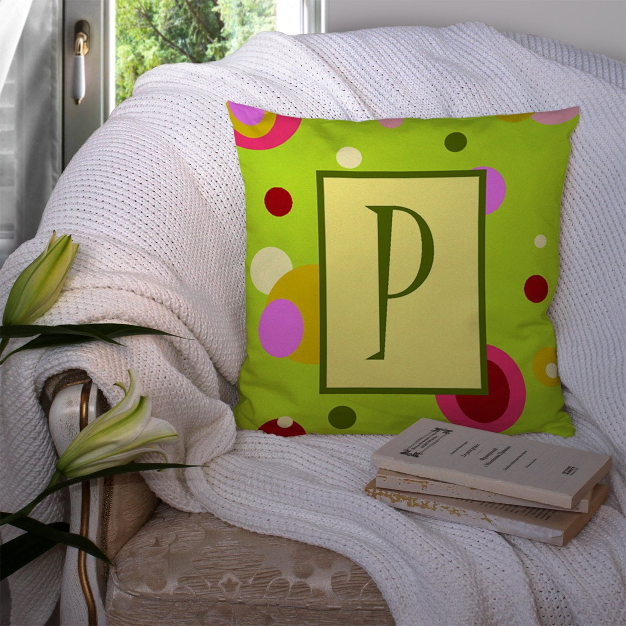 Monogram Letter Fabric Decorative Pillow