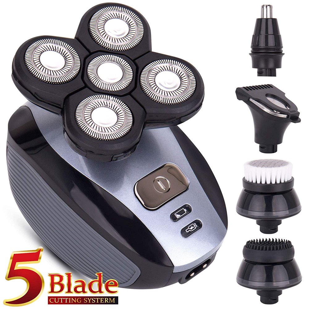 AsaVea Men's 5in1 Electric Shaver & Grooming Kit FiveHeaded Beard, Hair Razor for a Perfect