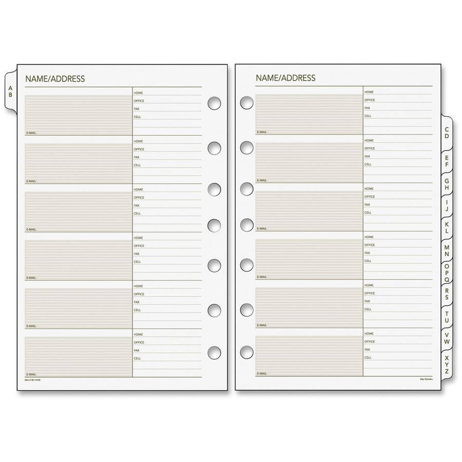 Day Runner Classic AZ Tab Refills