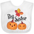 thumbnail image 3 of Inktastic Big Sister Pumpkins with Fall Leaves Girls Baby Bib, 3 of 4