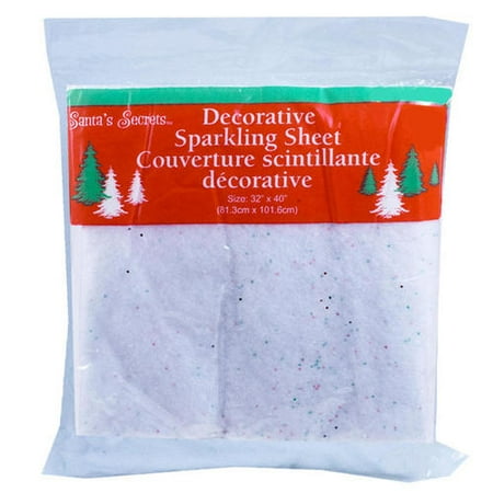 Christmas Glitter Drape Decorative Sparkling White Sheet 32 X40