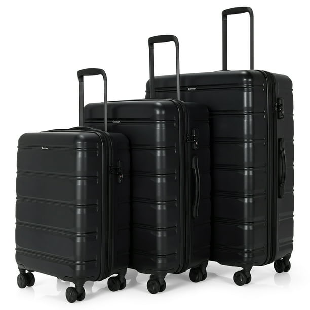 Costway 3 Piece Hardshell Luggage Set Ex pandable Suitcase w/ TSA