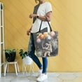 thumbnail image 4 of FORMRS Womens Canvas Tote Bag with Zipper Inner Pocket Shoulder Handbag, Watercolor Space, 4 of 7