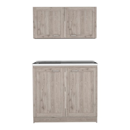 Quality - Assured Particle Board - Light Gray Garage Cabinet Set