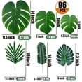 thumbnail image 4 of 96 Pcs Artificial Tropical Jungle Leaves Party Decor Palm Leaves Monstera Leaves Safari Leaves Luau Party Decorations, 4 of 5