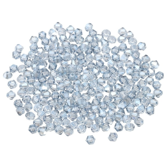 Uxcell 1000pcs 4mm Bicone Glass Crystal Beads, Faceted Beads Gray Blue