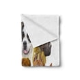 thumbnail image 2 of Dog Lover Soft Flannel Fleece Throw Blanket, Portraits of Pekingese Pitbull Basenji Australian Shepherd Dane, Cozy Plush for Indoor and Outdoor Use, 50" x 70", Multicolor, by Ambesonne, 2 of 5