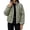Army Green, variant on Women's Polka Dot Quilted Jacket, Stand Collar Zip Up Long Sleeve Padded Coat with Pockets for Fall Winter,Women's,Size S-XXXL