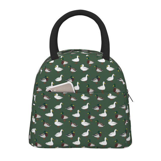 Easygdp Colorful Mallard Duck Bolsa de Almuerzo Insulada Grande, Forro de Aluminio, Diseño Espacioso, a Prueba de Fugas, Ideal para Trabajo, Picnics, Viajes y Actividades al Aire Libre