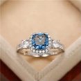 thumbnail image 4 of K-KED Elegant Women Delicate Jewelry 925 Silver Blue Cubic Zirconia Wedding Ring Sz 6-10-6, 4 of 9
