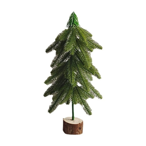PEIBang Artificial Christmas Tree Green Desktop Decor with 2.36in Wood Base,Home Holiday Decoration