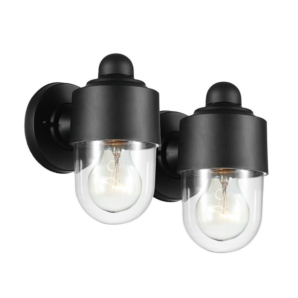 Black Polycarbonate Outdoor Wall Sconce, Polycarbonate Exterior Light Fixtures