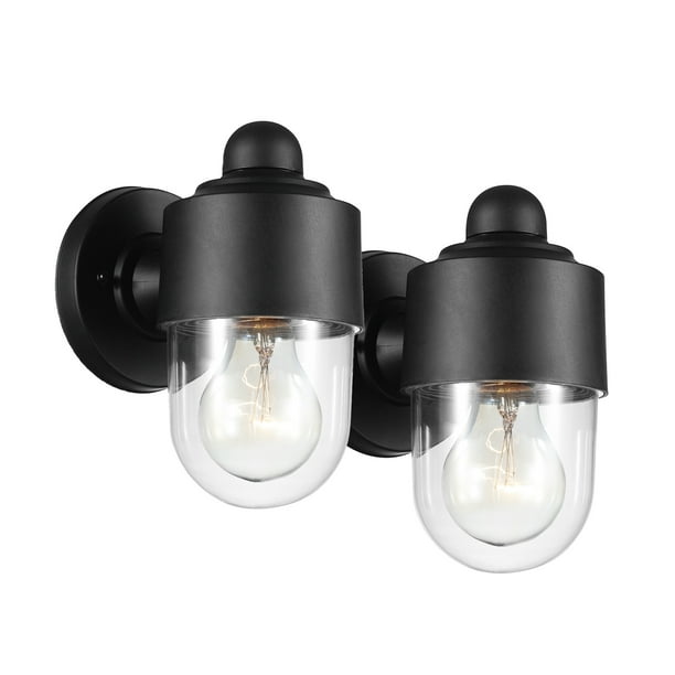 Globe Electric Pacific Coastal Series Black Polycarbonate Outdoor Wall Sconce 2 Pack 44603 Com Black Polycarbonate Outdoor Wall Sconce, Polycarbonate Exterior Light Fixtures