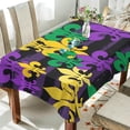 thumbnail image 4 of Coolnut Mardi Gras Tablecloth, Waterproof Washable Polyester Square Table Cover, Durable Tablecloth for Kitchen Dining Table Party Decor, 54"x54", 4 of 7